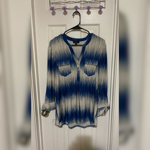 Cocomo Tops - Blue and White Blouse